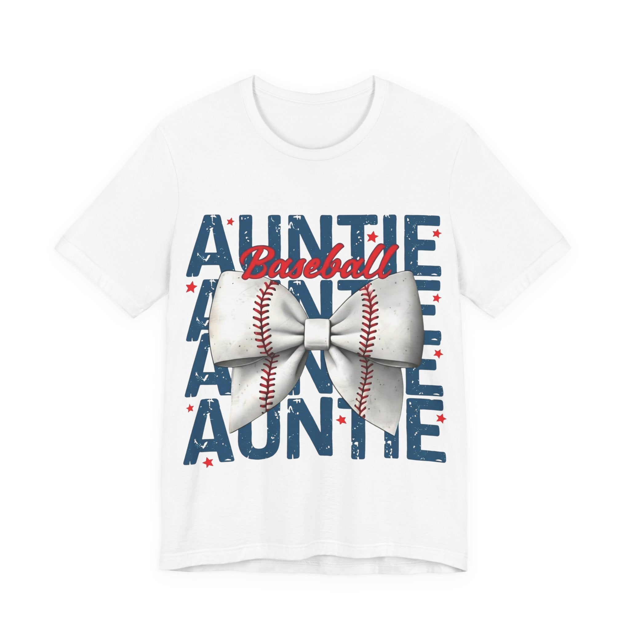 Auntie Baseball Shirt – Baseball Bow Graphic Tee | Bella + Canvas 3001 Unisex T-Shirt
