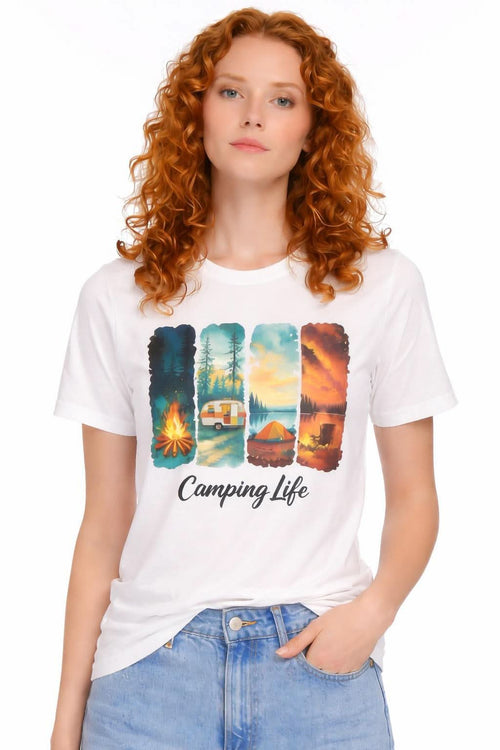 Camping Life graphic t-shirt for outdoor adventure lover