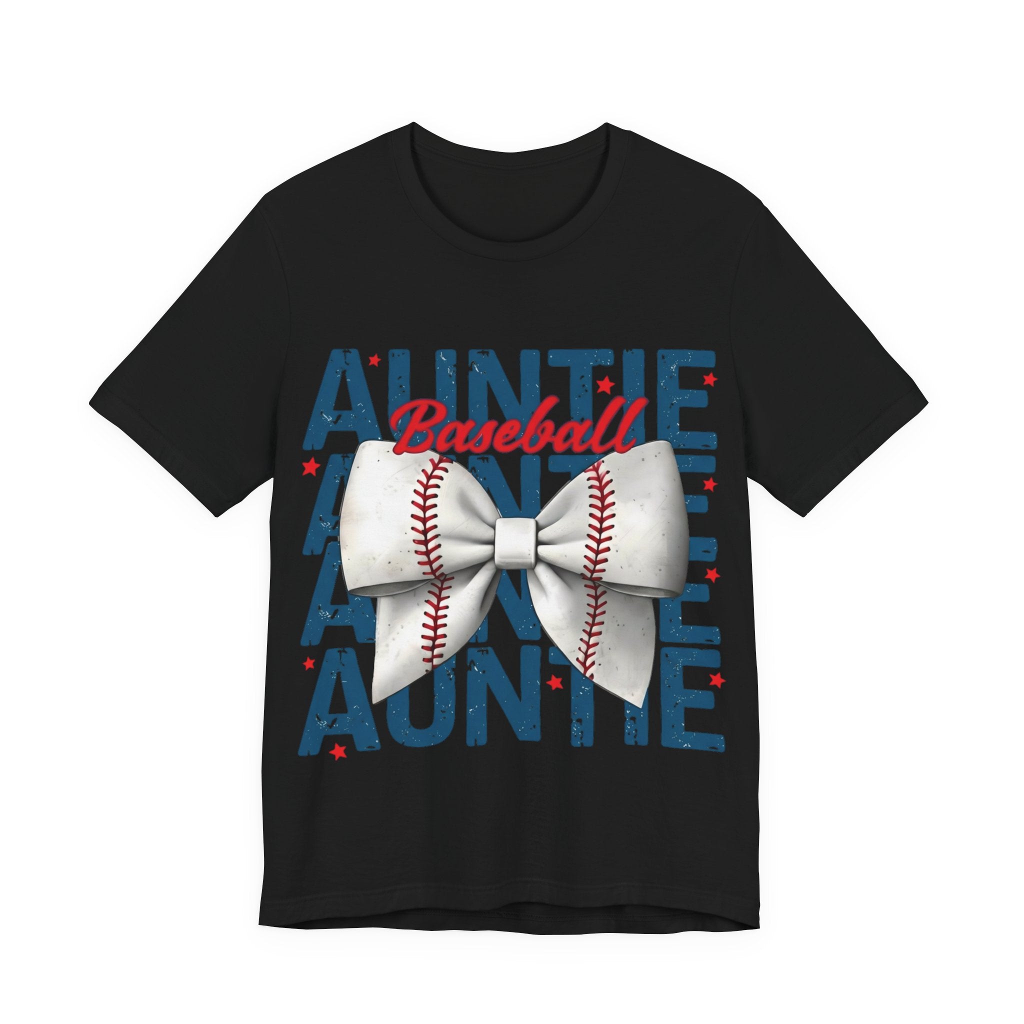Auntie Baseball Shirt – Baseball Bow Graphic Tee | Bella + Canvas 3001 Unisex T-Shirt