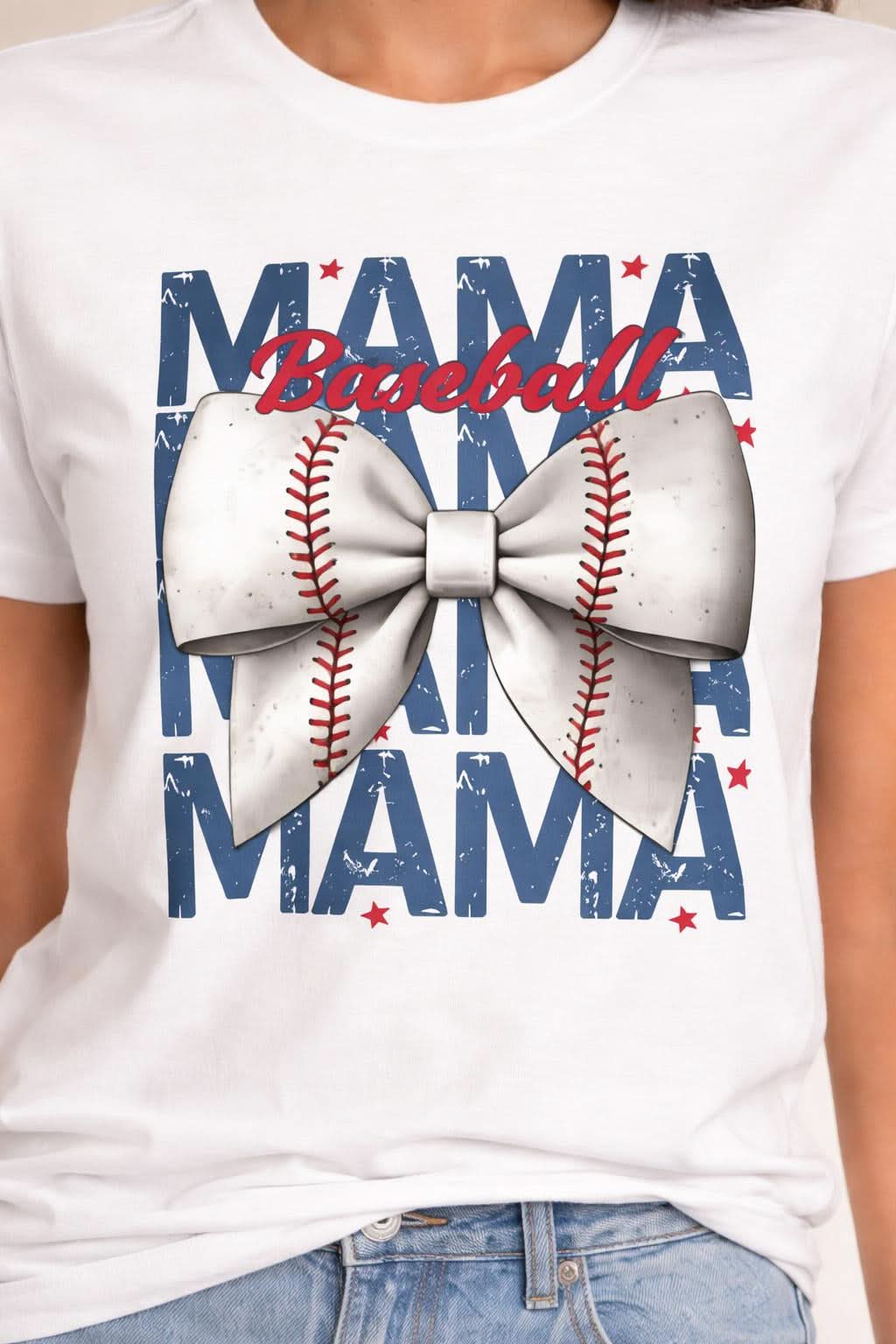 "Baseball Mama shirt for sports moms - soft fitted tee" 