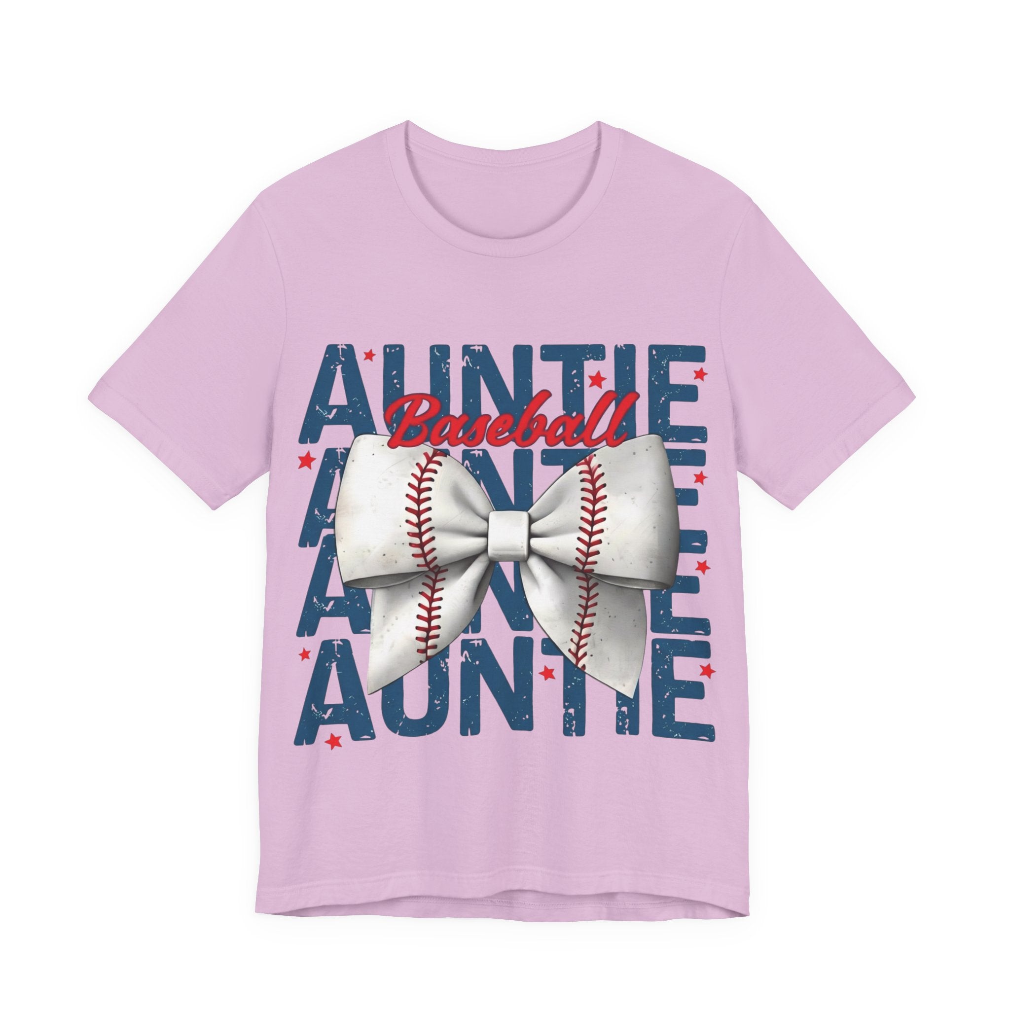 Auntie Baseball Shirt – Baseball Bow Graphic Tee | Bella + Canvas 3001 Unisex T-Shirt