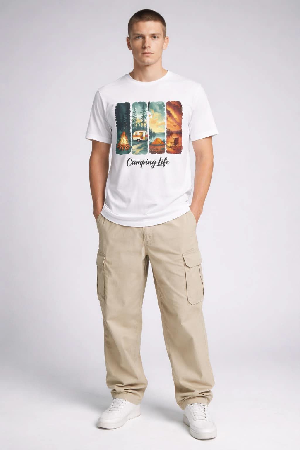 "Camping Life graphic t-shirt for outdoor adventure lovers"