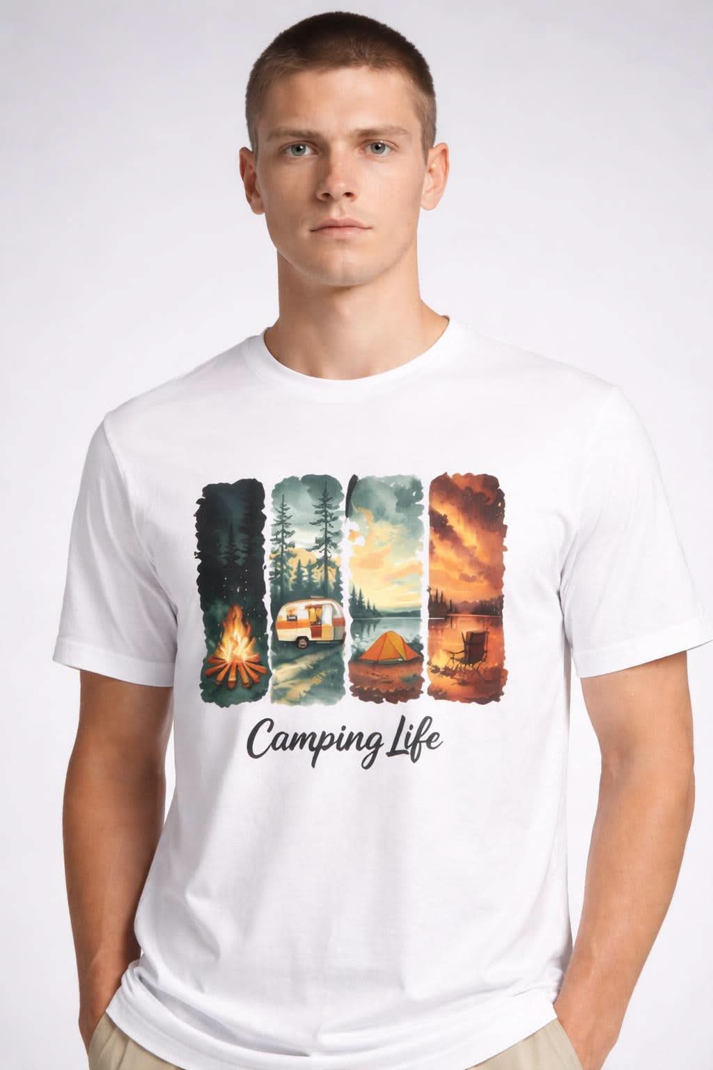 "Camping Life graphic t-shirt for outdoor adventure lovers"