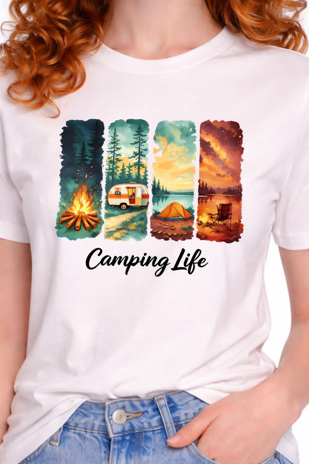 "Camping Life graphic t-shirt for outdoor adventure lovers"