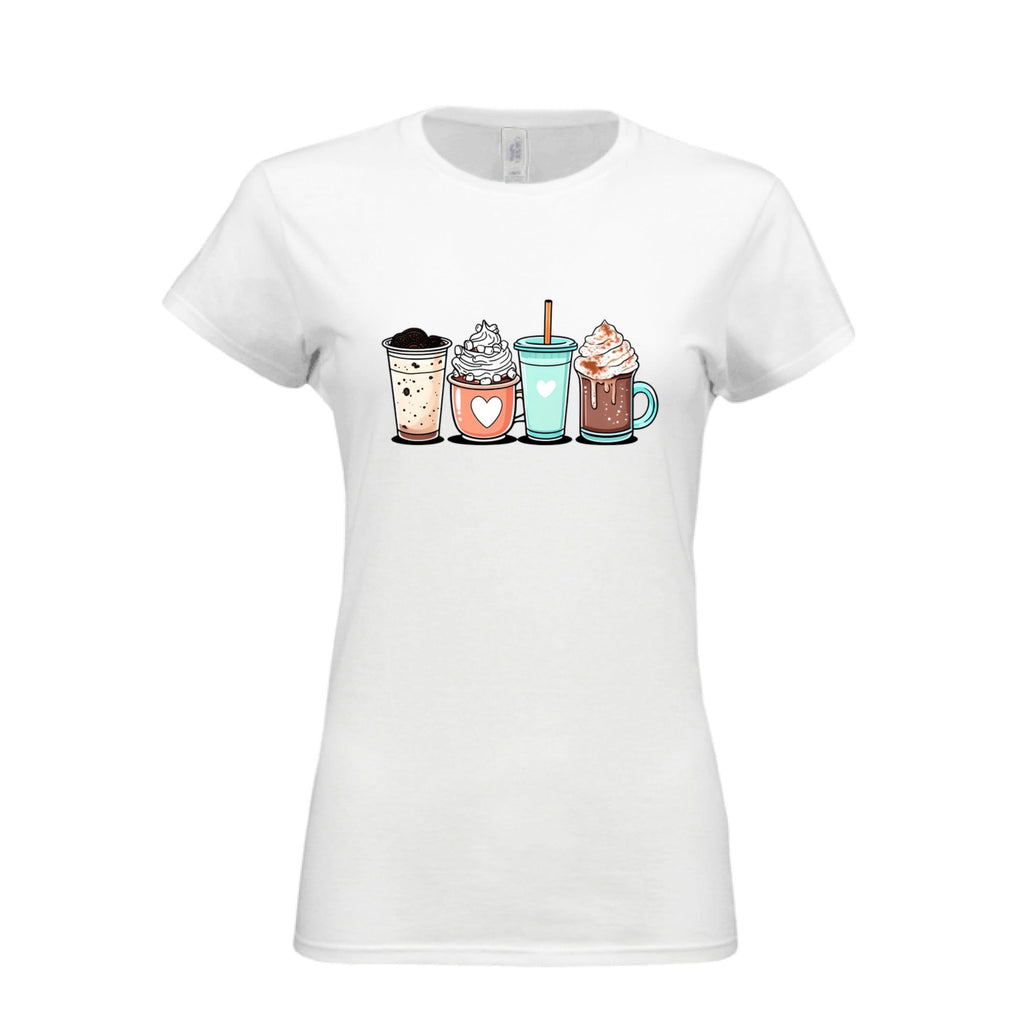 Coffee Lover Graphic Tee – Ladies’ Soft style Fitted T-Shirt