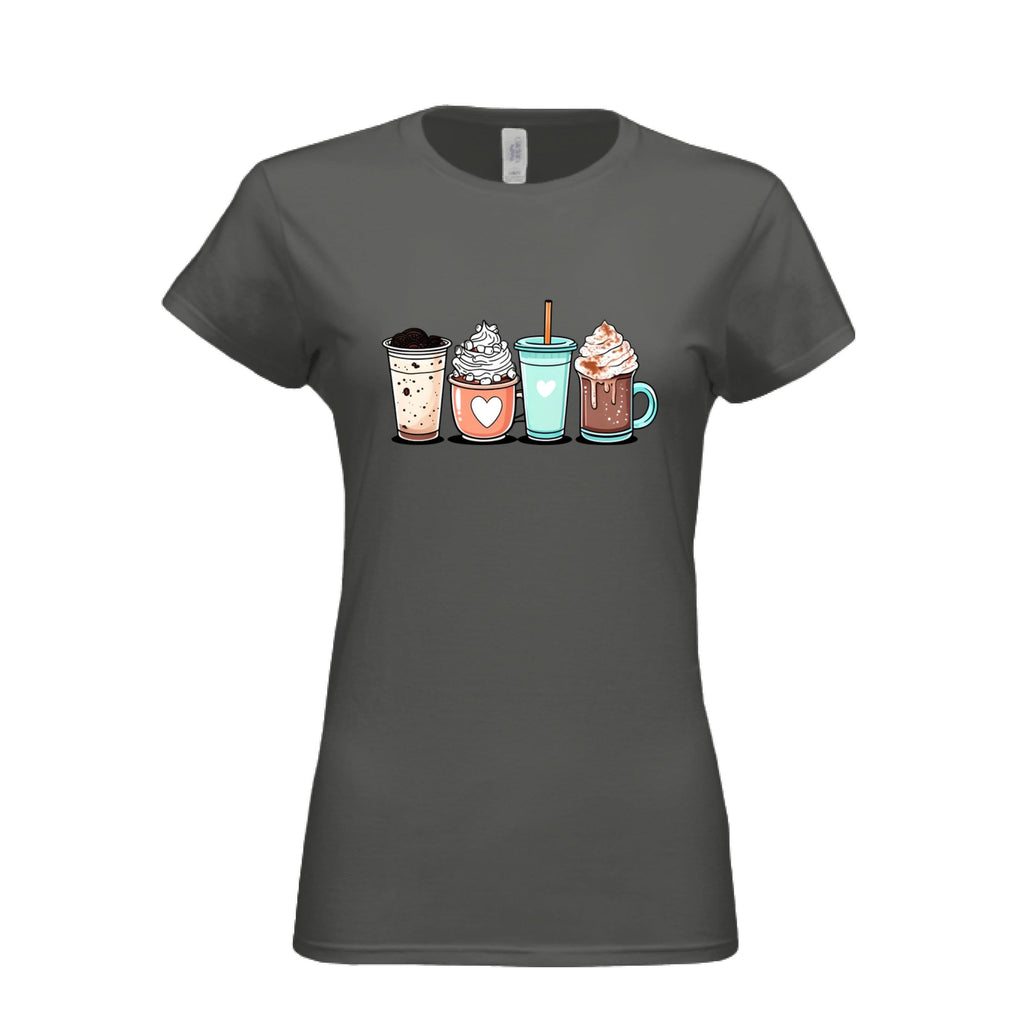 Coffee Lover Graphic Tee – Ladies’ Soft style Fitted T-Shirt