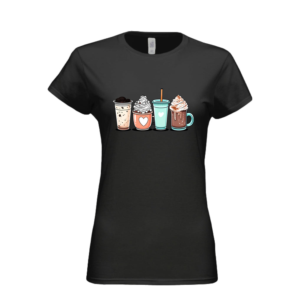 Coffee Lover Graphic Tee – Ladies’ Soft style Fitted T-Shirt