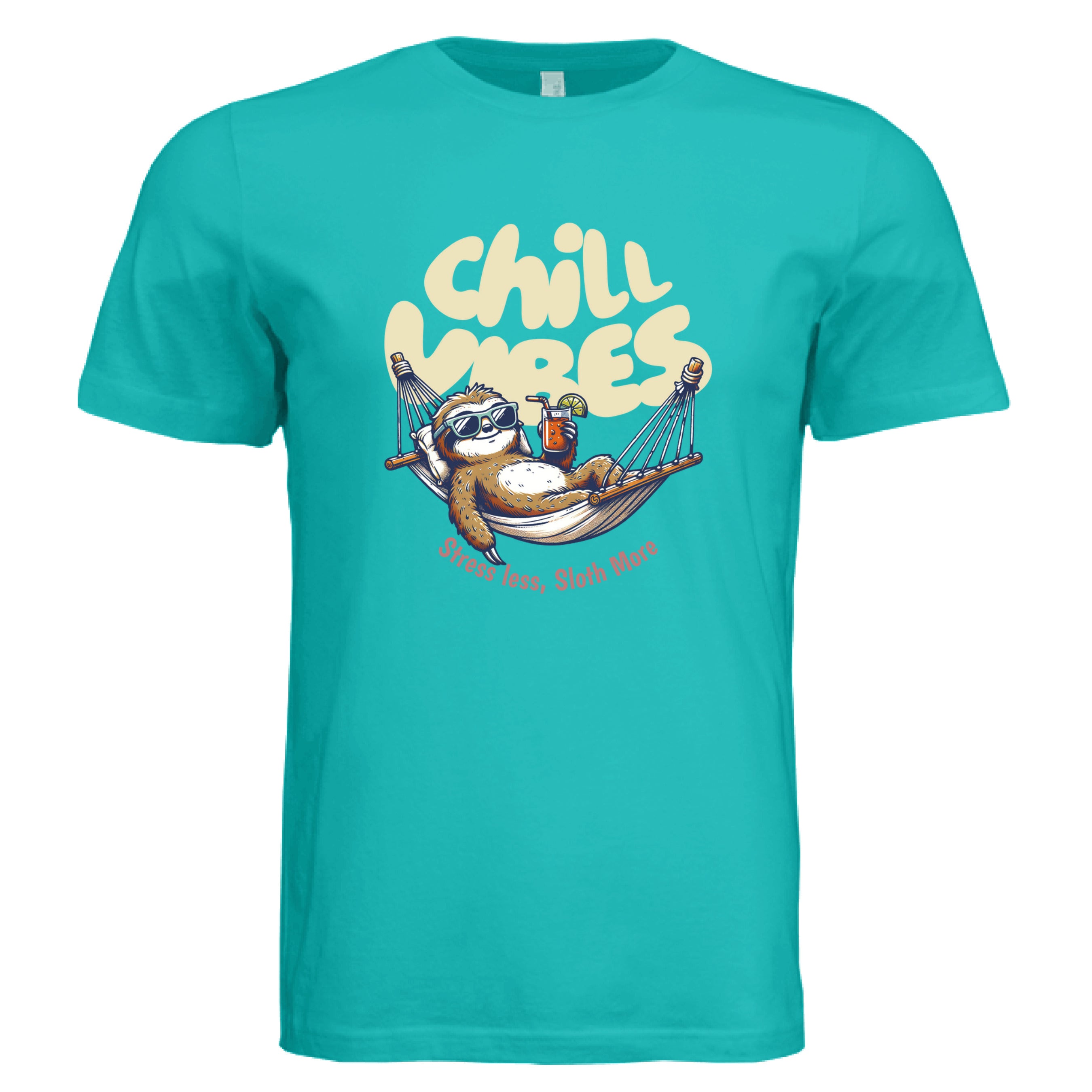 Trendy sloth lover gift shirt with retro lettering in in teal