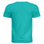 close up of shirt to show quality in teal 