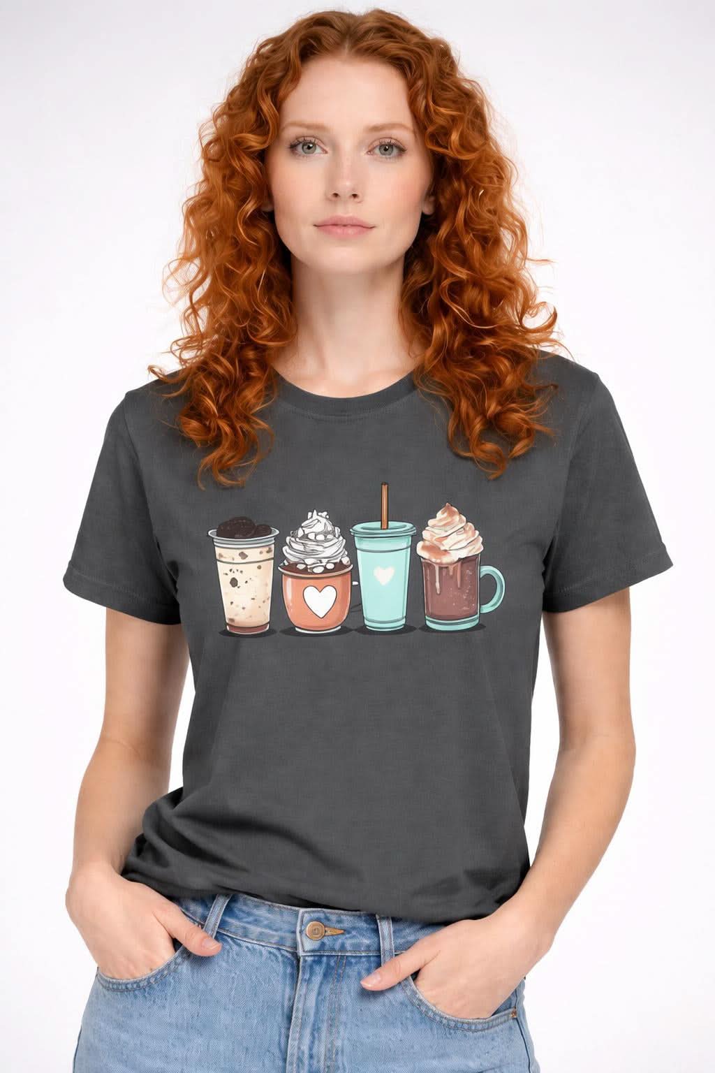 Coffee Lover Graphic Tee – Ladies’ Soft style Fitted T-Shirt