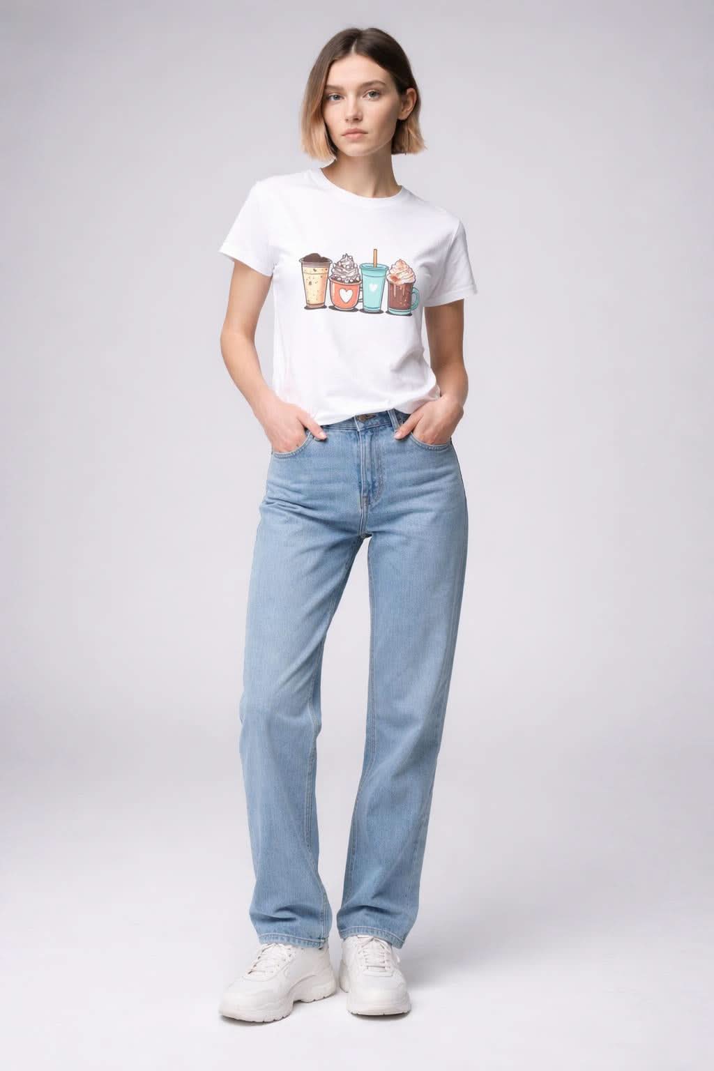 Coffee Lover Graphic Tee – Ladies’ Soft style Fitted T-Shirt